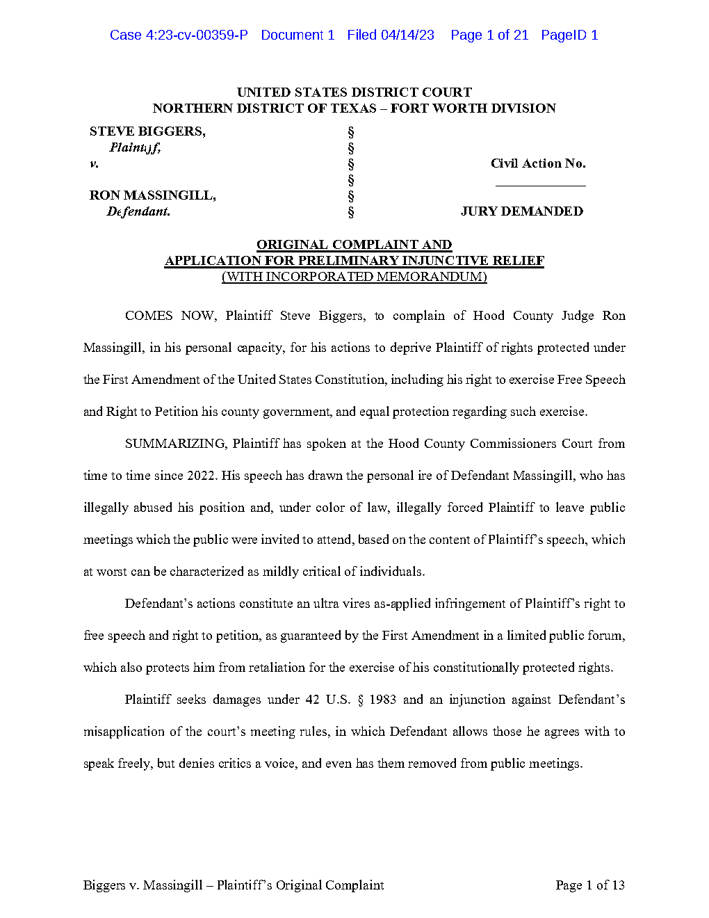 Biggers v. Massingill